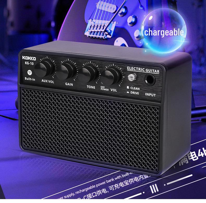 KOKKO KG-10 Портативная электрогитара с Bluetooth, маленькая, перезаряжаемая для использования на открытом воздухе