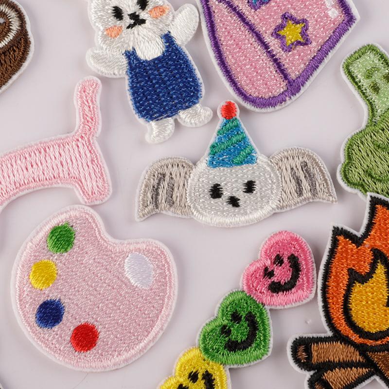 Вышитая нашивка с мультяшными животными и фруктами для DIY-аксессуаров и блокнотов
