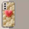 Пушистый Чехол-Сердечко Для Samsung Galaxy S25 Edge S24 S23 FE S21 S20 S10 Plus S22 S26 Ultra Чехол Прозрачные Чехлы TPU Capa Shell Co