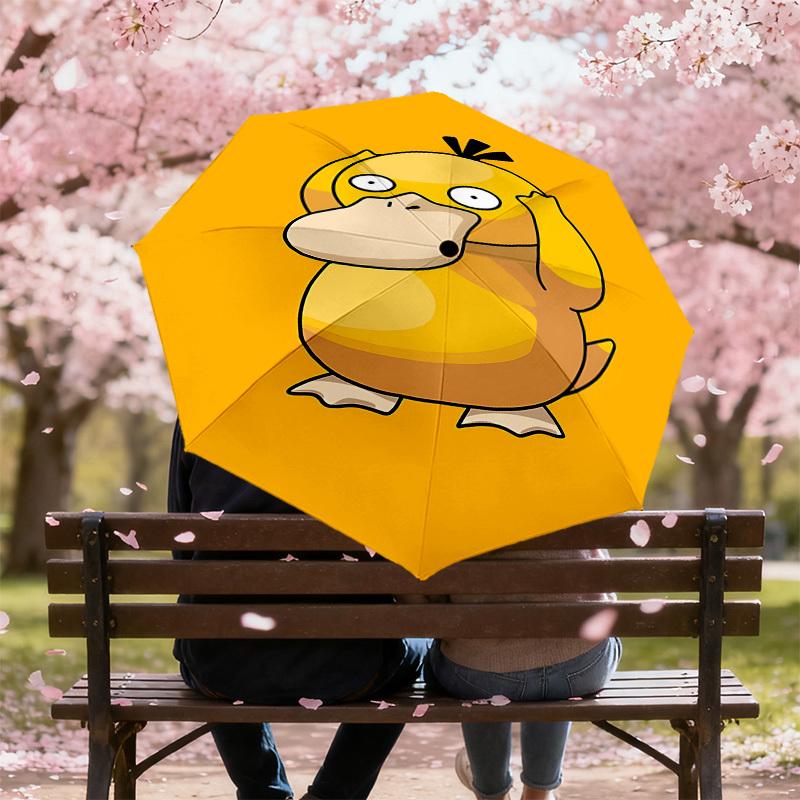1PC Duckling Cartoon Umbrella-9-Rib Reinforced, Automatic Open, Lightweight & Durable, Cute Fashion Accessory for Outdoor-P0706