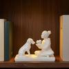 Nordic-Style Girl And Cat Statues Creative Canine Statues Crafts  Home Living Room