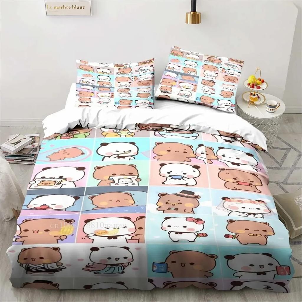 Cute Bubu And Dudu Cartoon Print All Season Twin Bedding Set Comforter Set Bed Duvet Cover Double King Comforter Cover