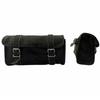 Bag Motorcycle Leather Tool Saddle Pouch Bike Side Storage Luggage Black Genuine