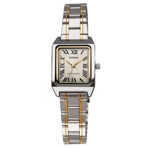 CASIO Standard Quartz Women's Watch LTP-V007SG-9B Silver and Gold Metal Band Overseas Model