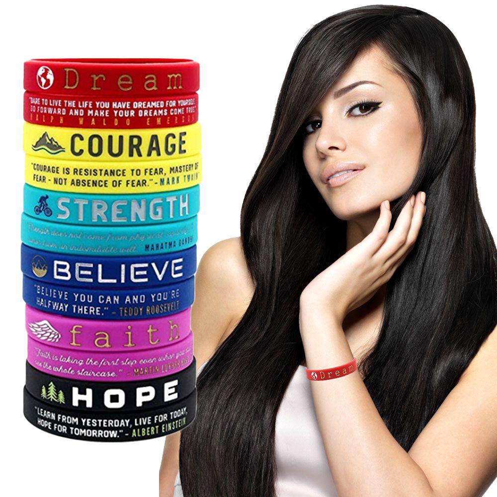 Резиновые браслеты Believe Courage. Мотивационные силиконовые браслеты Dream. Вдохновляющий браслет.