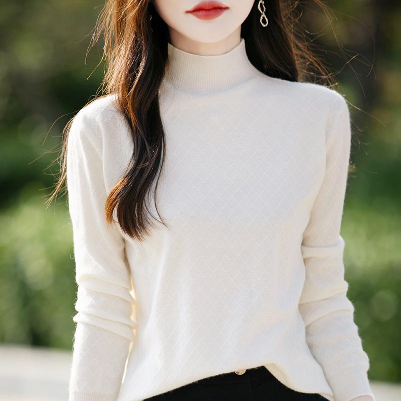 Пуловер с высоким воротом и тонкой рубашкой, женский осенне-зимний свитер, топы, трикотаж