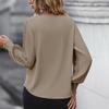 Women Blouses V-neck Tops Long Sleeve Chiffon Office Lady Elegant Casual Loose Plain Autumn Minimalist Unique Design Women's Top
