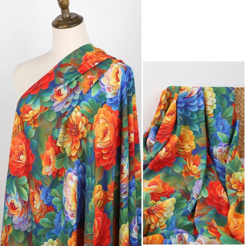 3D-принт Цветок Полиэстер Хлопок Ткань 100x140 см Юбки Детские Рубашки Пижамы Шапки Ручная работа DIY Ремесла Швейная Ткань