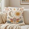 Boho Folk Art Sun Mountain Cushion Cover Breathable Short Plush Cushion Covers Machine Washable WrinkleResistant Soft Durable