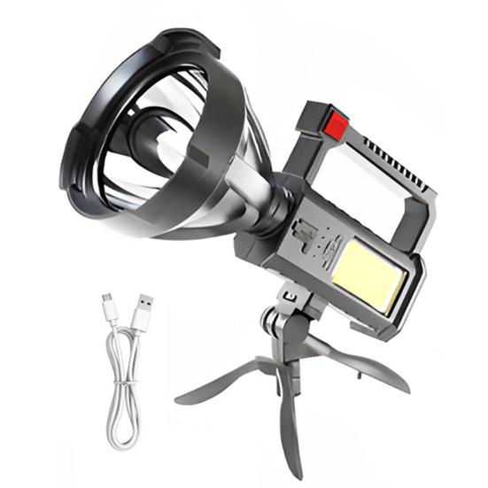 USB-перезаряжаемый прожектор, ручной фонарь высокой яркости с штативом, водонепроницаемый, ударопрочный, наружный прожектор для кемпинга, пеших прогулок, чрезвычайных ситуаций