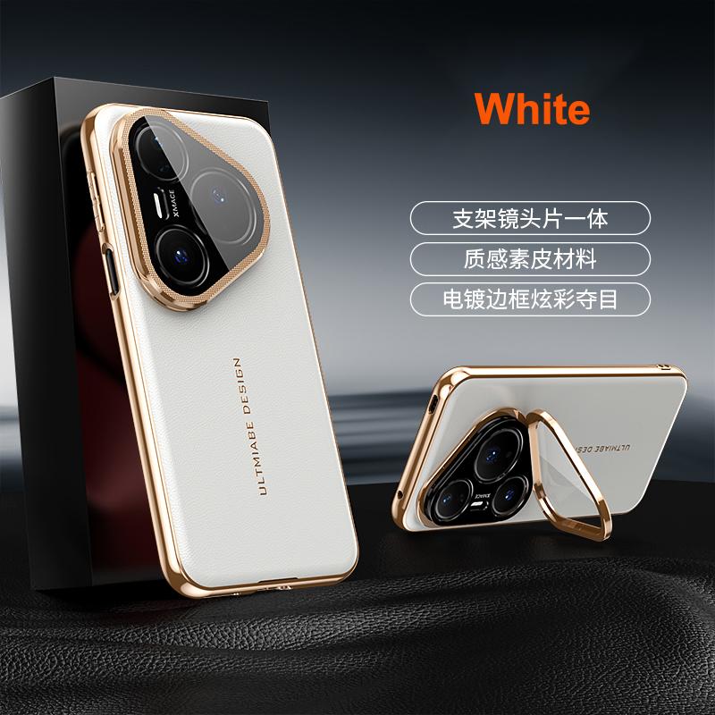 Чехол для Huawei Pura 80 70 Pro Plus Ultra из веганской кожи с защитой объектива камеры, подставкой, полной защитой, гальваническим покрытием