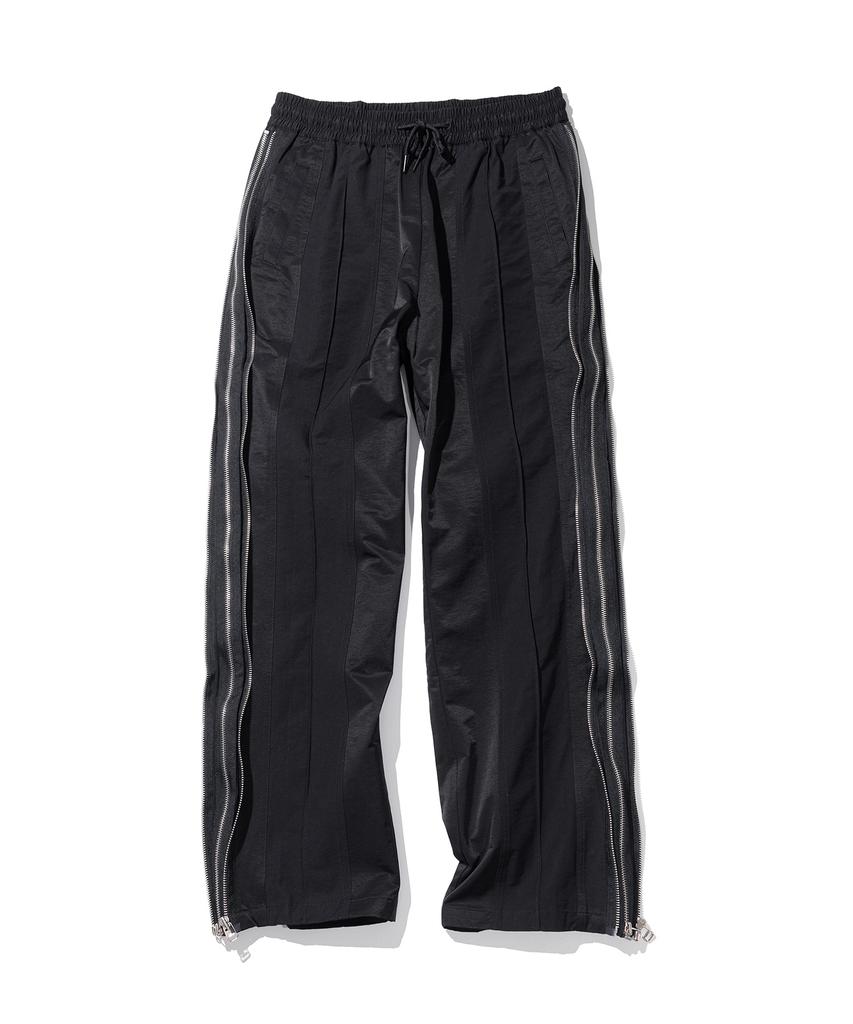 MASSNOUN Double Line Zipper Track Pants Mshtp003-Bk