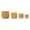 Mini Small Ceramic Plant Pot diameter 19 cm, Glossy Warm Yellow Heart-Ornament Relief, Breathable Drainage Hole for Mini Succulents and Desktop Herbs