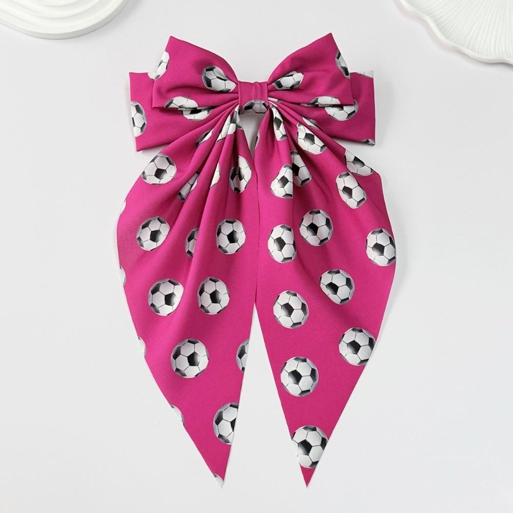 Gift Colorful Football Pattern Bow Hair Clip Elastic Fashion Fashion Hair Accessories Cute Soft Fabric Ribbon Hair Rope Game Day