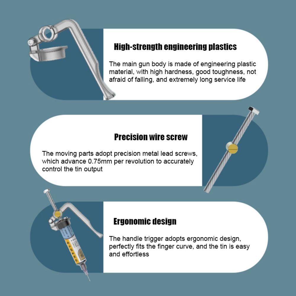 Инструменты Трубка из легированной стали Поршневой двигатель Инструмент Плунжерный дозатор Ручной шприц Усилитель паяльной пасты