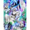 Full Round Diamond Painting Animal Wolf Craft Kit Full Round Rhinestone Diamond Mosaic Gift Home Decoration 30x40cm/12x16inch