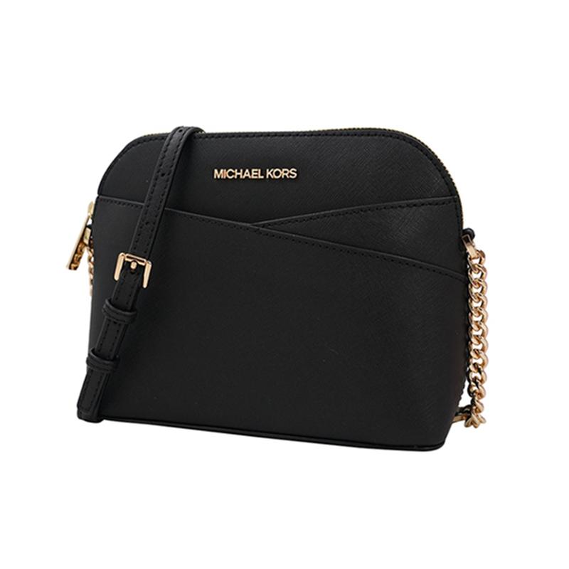 Michael Kors Jet Set Travel Логотип-буква Цепочка Для поездок Коровья кожа Ракушка Сумка Через плечо На плечо Обычная Женская Черная
