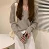 V-neck Bottoming Shirt Women's Summer Long-sleeved Gentle Sweater New Design Sense Niche Knitted Sweater Top