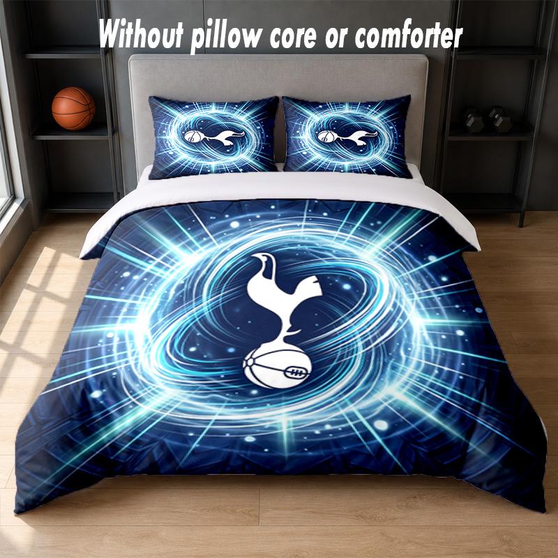 Tottenham Hotspur Design Bed Bedding Set 1 Duvet Cover + 2 Pillowcases Soft Breathable Household Bed Linens