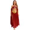 Women's Belly Dance Costume Set: Self-Tie Halter Crop Top with Built-In Briefs & Side Slit Chiffon Skirt + Removable Split Sleeves