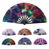 Large Folding Fan Portable Rainbow Handheld Fan Summer Cooling Fan Decoration Kungfu