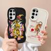 Мягкий чехол-бампер с рисунком Цветочный тигр для Samsung Galaxy S23 Plus A26 A25 S22 Ultra S25 S24 S21 S20 FE A34 A54 A24 A36 A55 A35