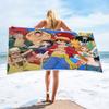 Anime Character Printed Square Microfiber Beach Towel Quick Dry Bath Towel For Shower Swimming