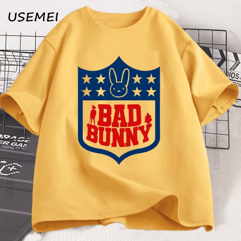 Bad Bunny Football Printed Tshirts Unisex Unisex Short Sleeeve Tshirt Printed Graphic T Shirts High Quality Tshirt Unisexs Clothes