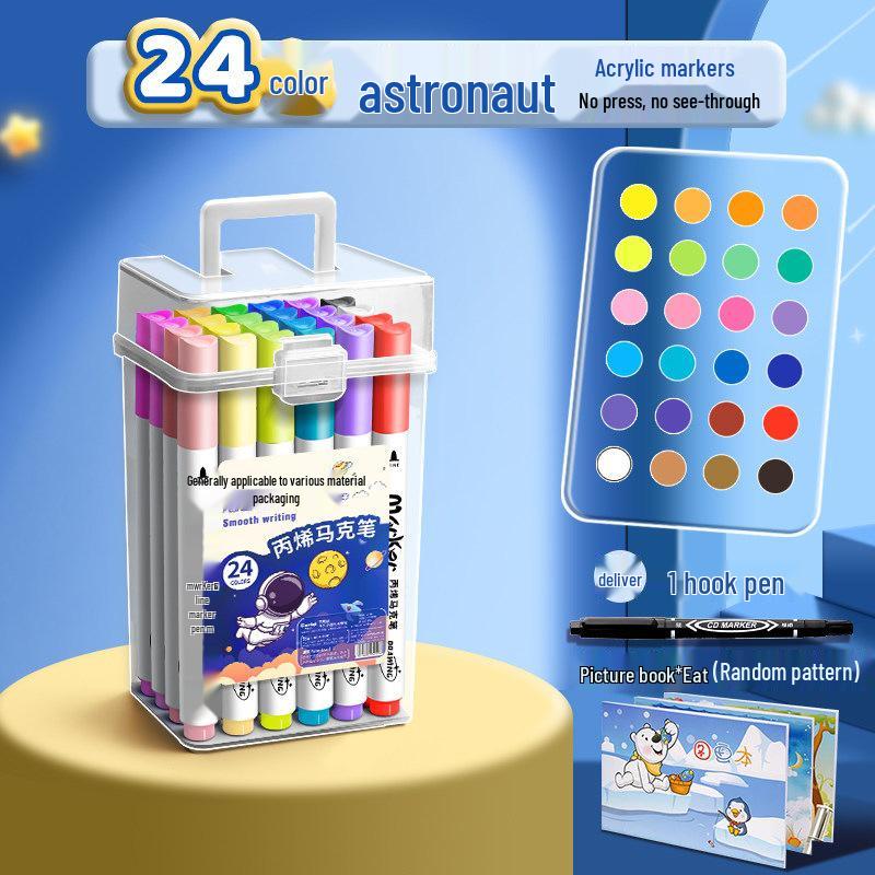 Washable Non-Bleeding Acrylic Markers for Kids - Stackable, Watercolor Pens for Elementary Students
