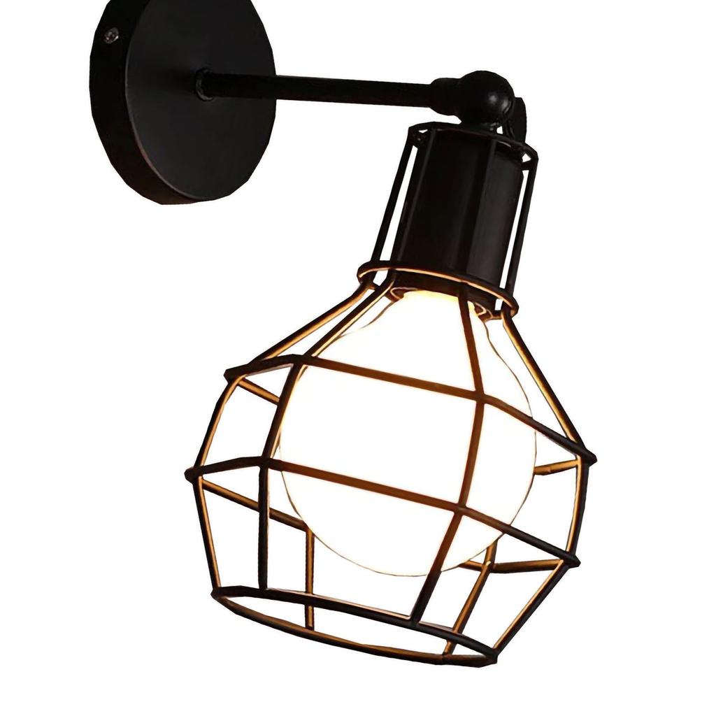 Винтажный металлический плафон-клетка, настенный светильник, каркас плафона, индустриальный стиль для прохода, коридора