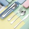 Портативный набор столовых приборов из нержавеющей стали с коробкой для хранения, палочки для еды, вилка, ложка, нож, дорожный набор посуды, столовые приборы для кемпинга