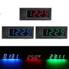 3 In 1 Car Temperature Clock LED Display Digital Clock Voltage Tester Luminous Electric Voltage Meter 12V Vehicle Interior Parts