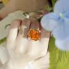 2026 Trend Fashion Jewelry Ring Bright Ascher Fanta Flower Living Ring