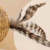 Cat Sisal Scratching Ball Toy Interactive Anti-Bite Sounding Toy Cat Scratcher Sisal Ball with Feather
