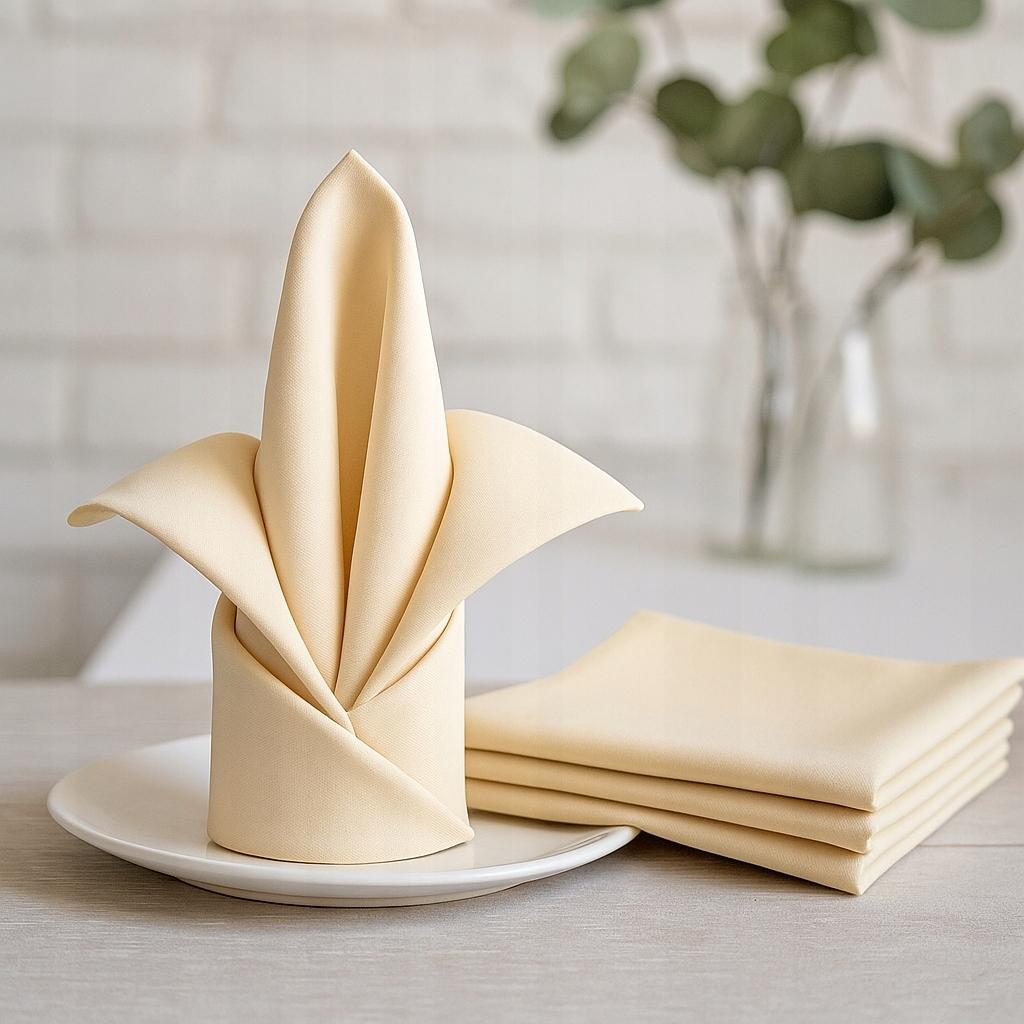 Banquet Napkin 50X50Cm Smooth Fabric 180G Beige