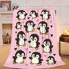 Penguin Blanket Soft Cute Penguins Flannel Fleece Throw Blanket Lightweight Fuzzy Plush Blanket for Couch Bed Sofa Home Decor
