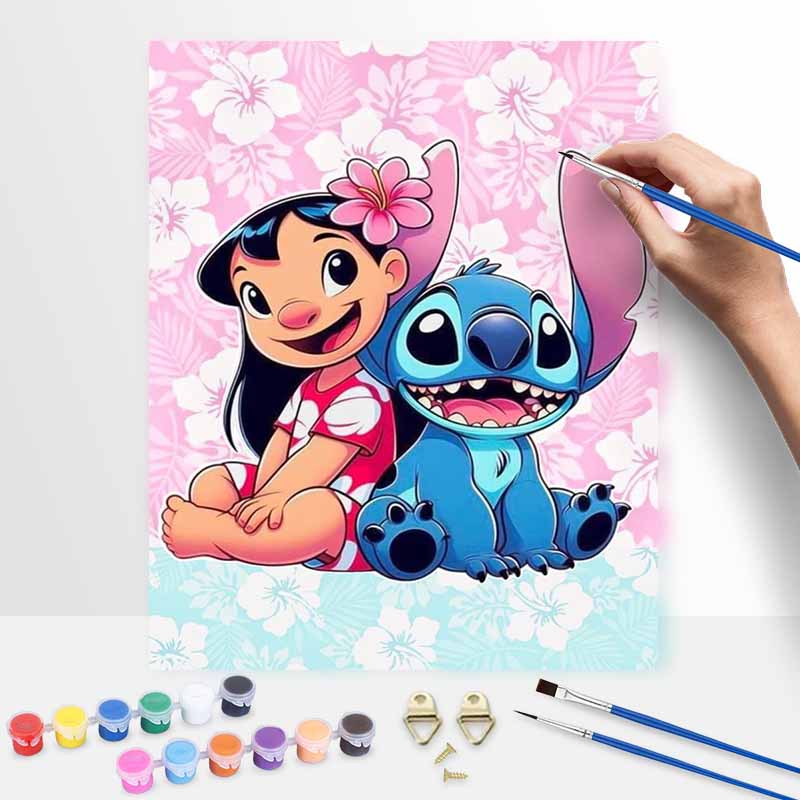 Disney Лило и Стич цифровая масляная живопись DIY раскраска ручная роспись заполнение домашний декор подарок холст настенное искусство для декора гостиной