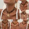 Starfish Clavicle Chain Velvet Sweater Chain Vintage Seashell Choker  Jewelry