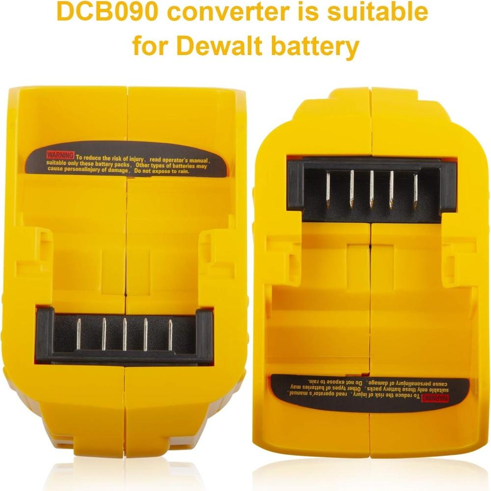 Преобразователь DCB090 Двойной USB Источник питания Подходит для зарядных устройств электроинструментов с литиевыми аккумуляторами Dewalt 12 В/14,4 В/18 В/20 В