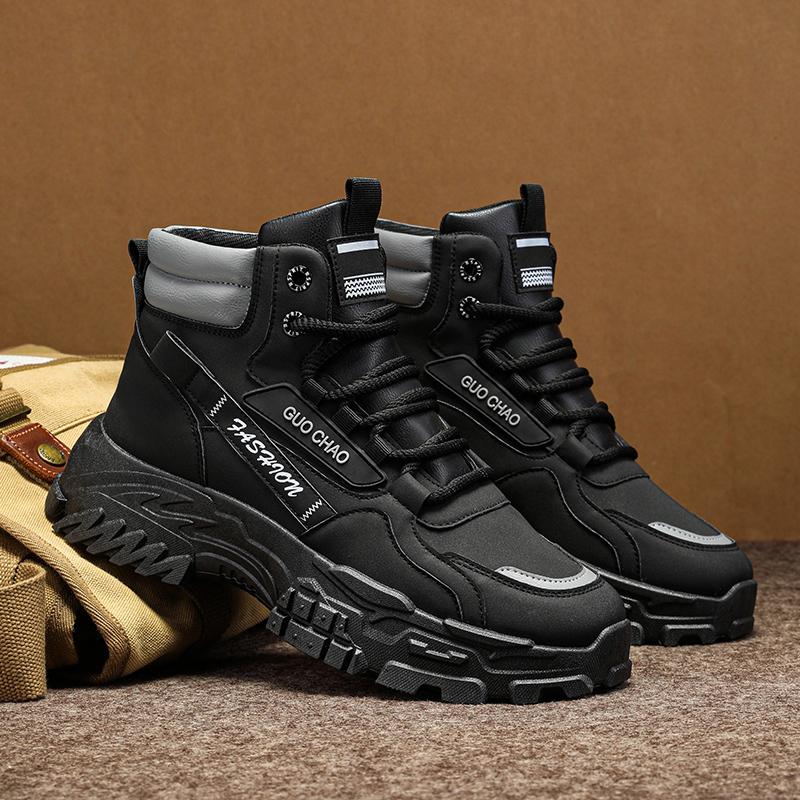 Men's High Top Training Boots 2025 New Comfortable Non-slip Platform Boots Men's Versatile Wear-resistant Work Boots Zapatillas