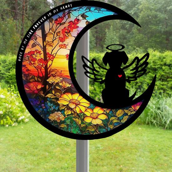 Pet Memorial Sun Catcher Dog Cat Suncatcher Pet Memorial Keepsake Stained Glass