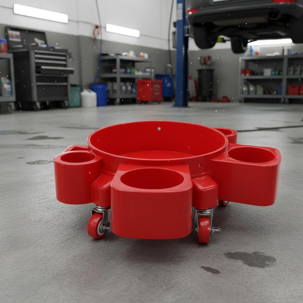 Detailing Bucket 5 Caster Wheels with 360° Rotation Heavy Duty Car Wash Bucket Dolly Compatible with 3.5 To 5 Gallon Buckets