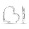 Real 925 Sterling Silver Small Rhodium-Plated Heart Huggie Hoop Earrings for Women Teen 22MM