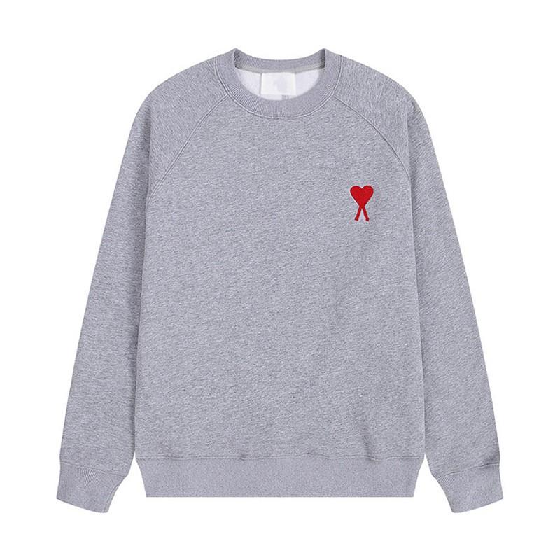 Soft Cotton Oversized Crewneck Sweatshirt With Small Heart Embroidery Pastel Colors Long Sleeve Fall Winter Casual Wear