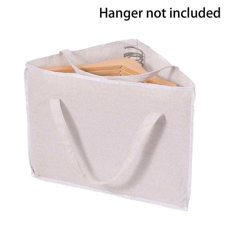 Triangular Hanger Storage Bag, Fabric Clothes Storage Basket With Handle And Base, Can Save Hanger Storage Space