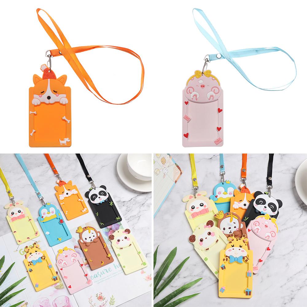 Supplies New Badge Cute Animal Protector Cover Name Card Card Holders Card Sleeve ID Card Pouch