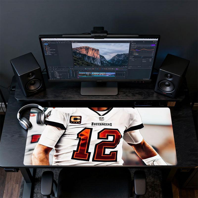 Tom Brady Mouse Pad, Large Gaming Desk Mat, Non-slip XXL Mousepad for Laptop & Tablet, Mini PC Playmat with Stitched Edges