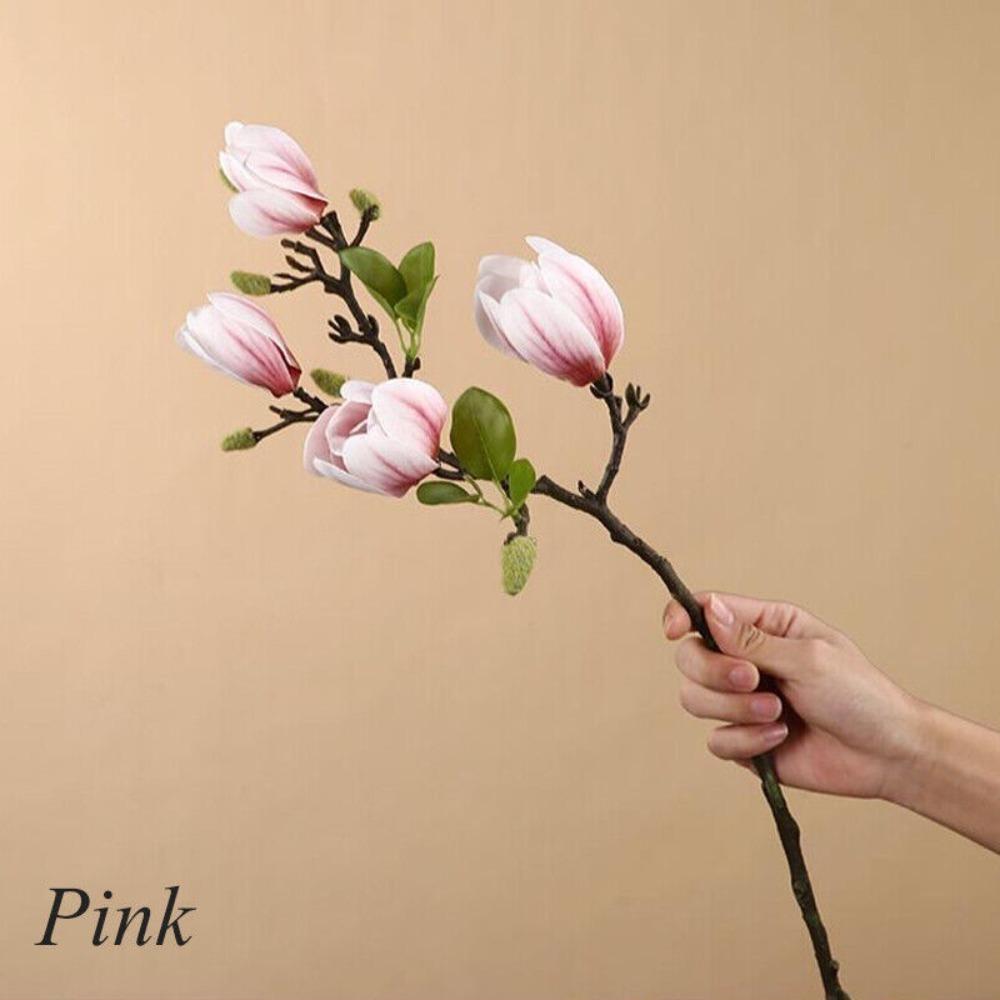 Decoration Film Feel Faux Flower Branch Decorative Flowers Magnolia Bouquet Artificial Flowers