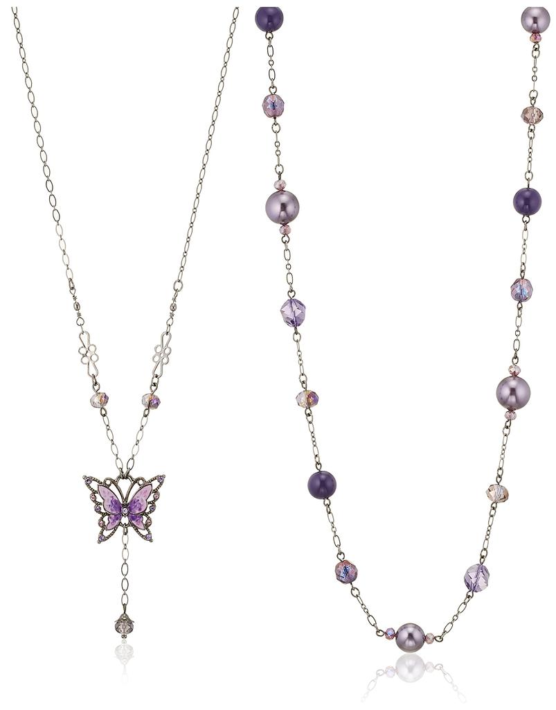 Комплект колье с мотивом бабочки SAMN190655XV [Anna Sui] 2 предмета