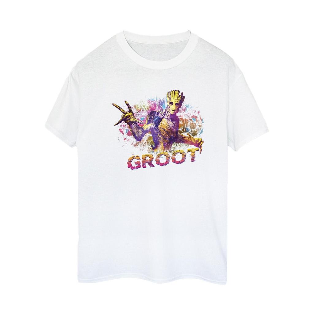 Marvel Womens/Ladies Guardians Of The Galaxy Abstract Groot Cotton Boyfriend T-Shirt